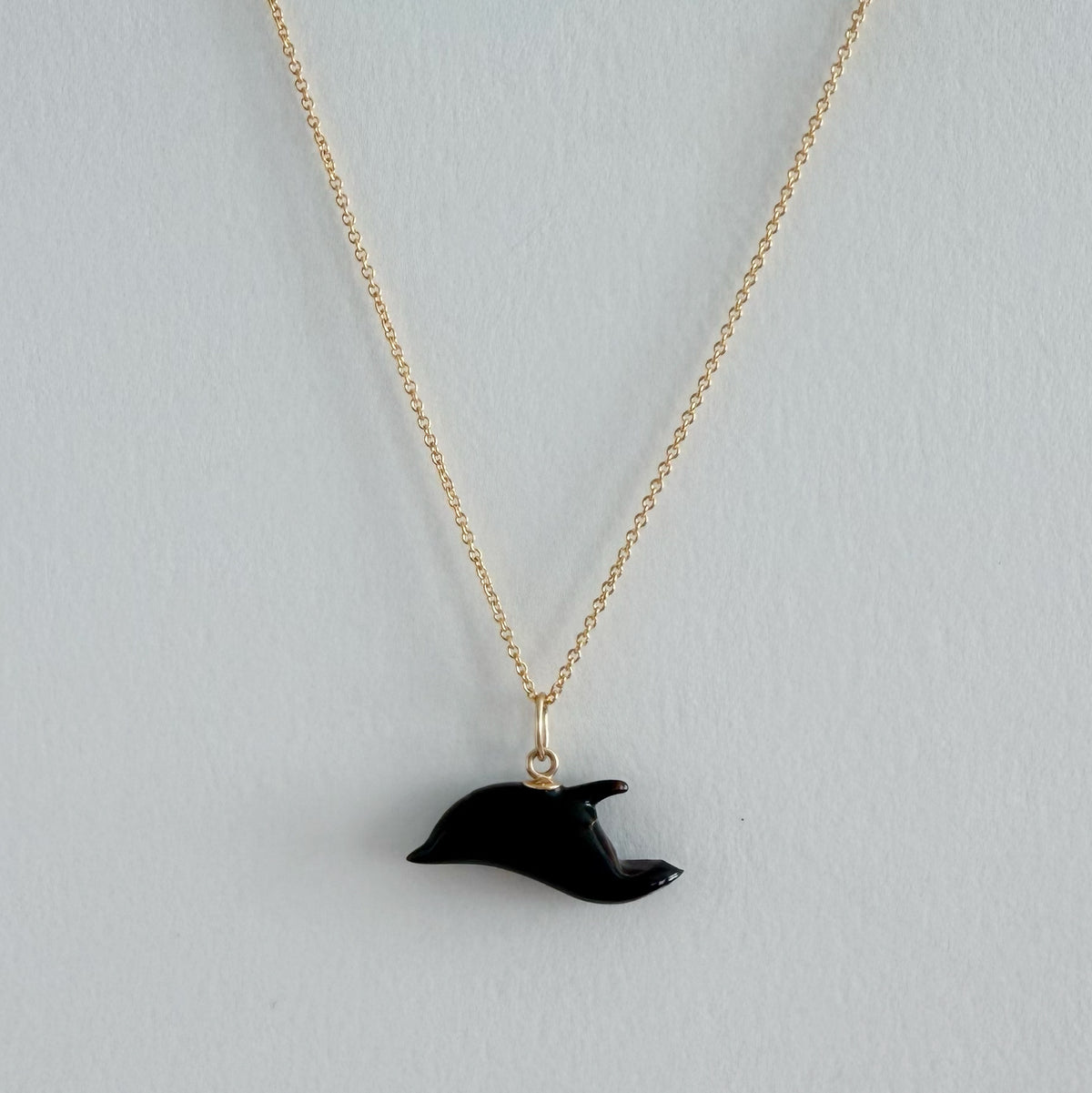 14K Black Dolphin Charm