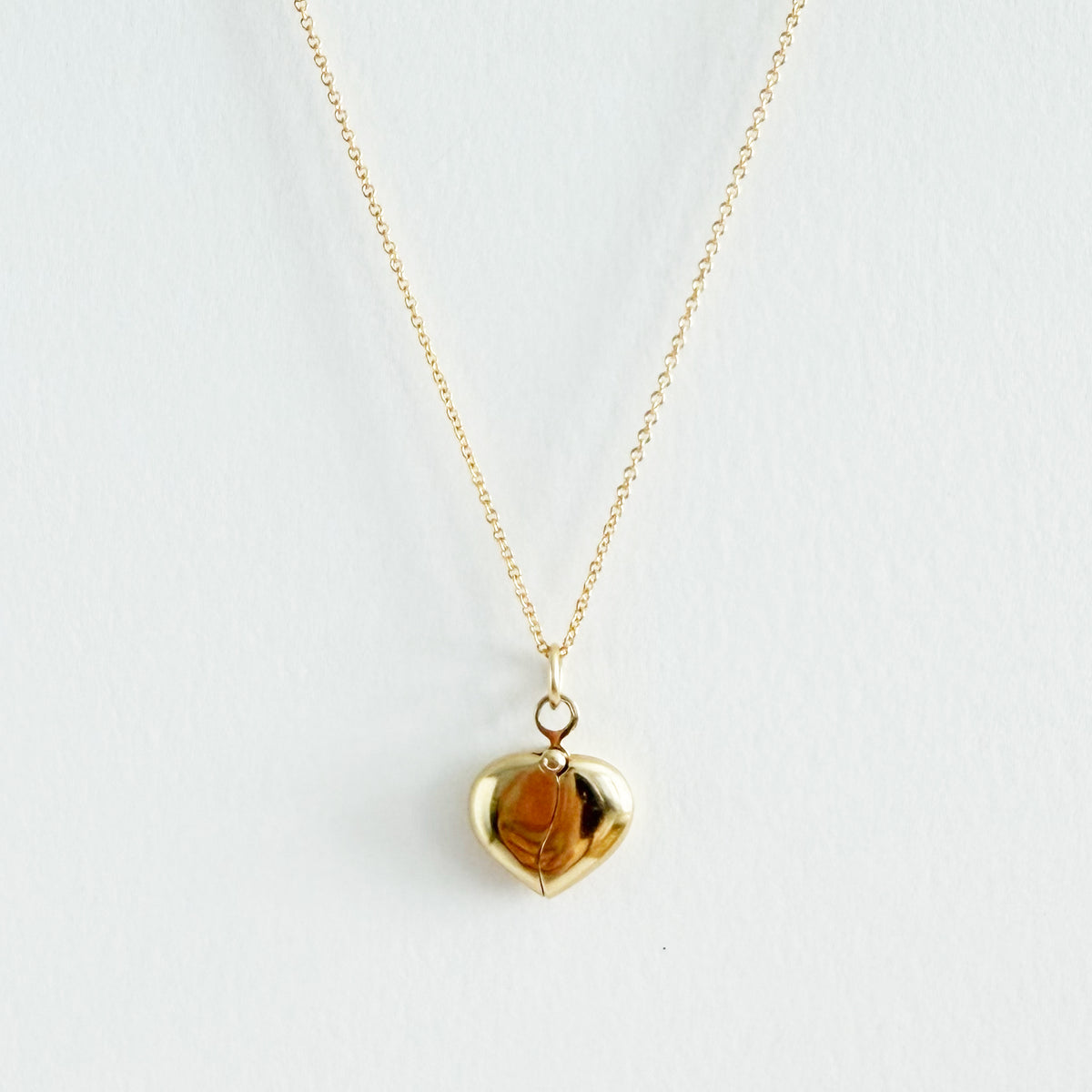 14K Articulated Fortune Cookie Heart Charm