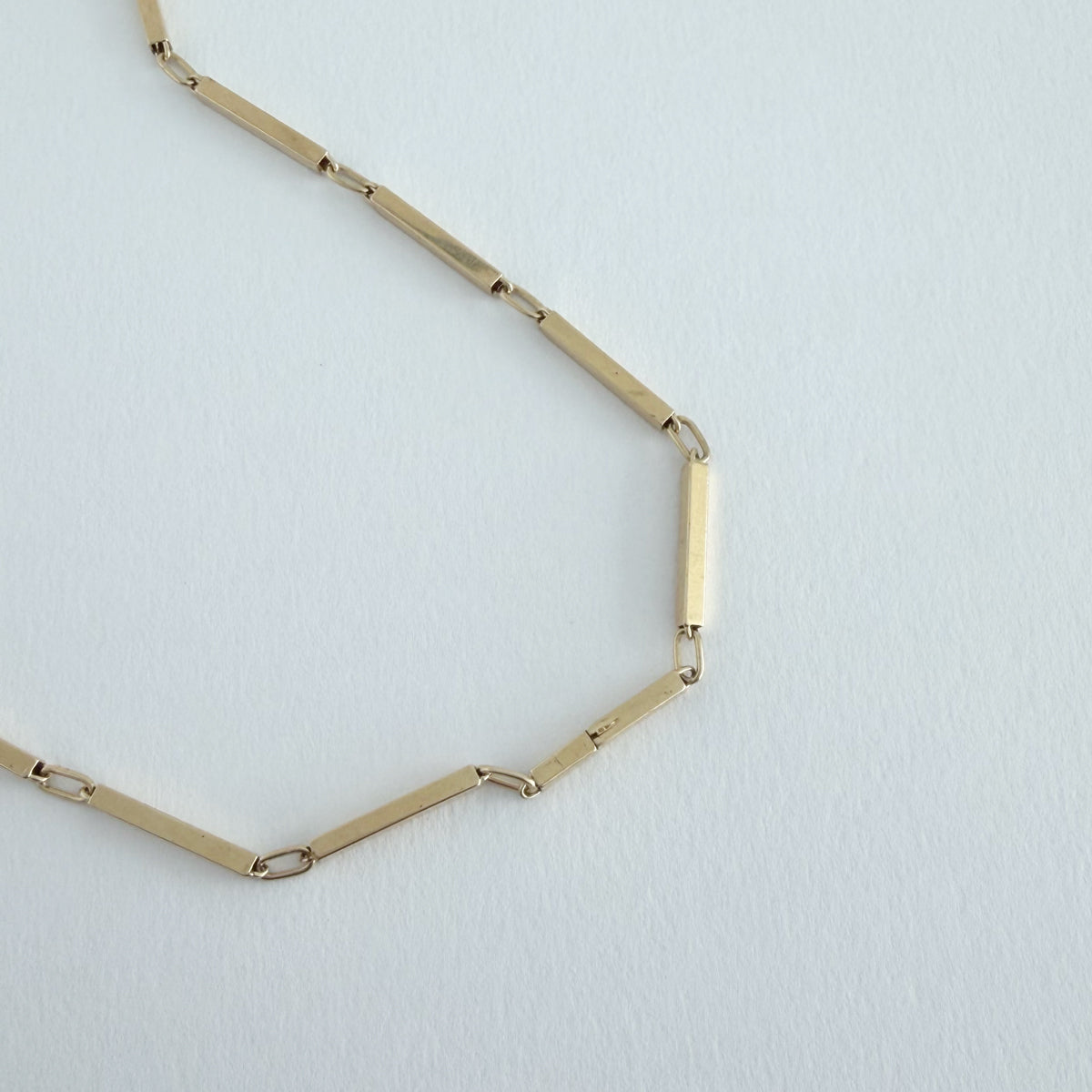 14K Bar Link Necklace - 18 inch