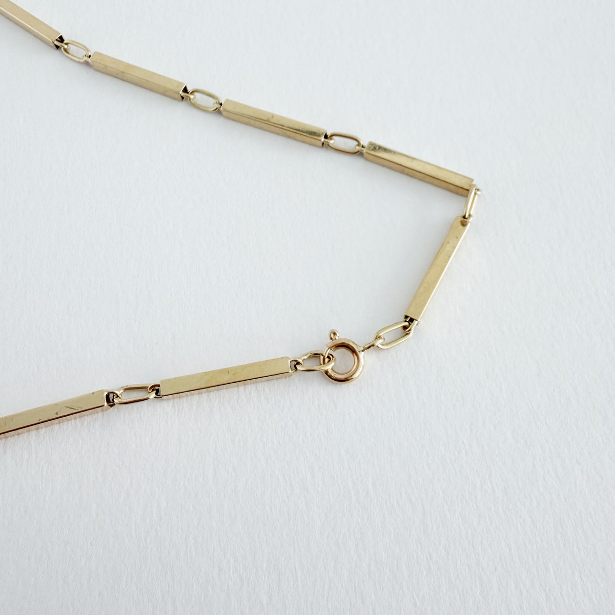 14K Bar Link Necklace - 17 inch