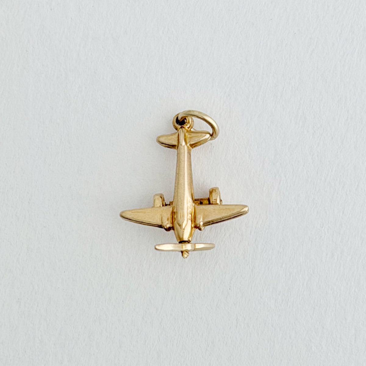14K Articulated Propeller Airplane Charm