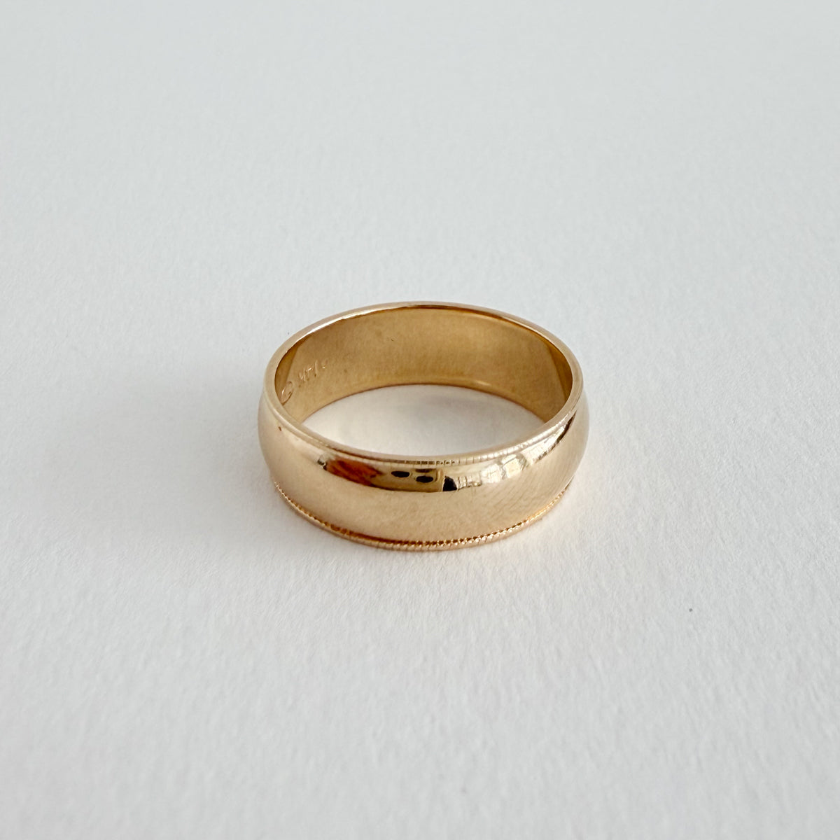14K Cigar Band Ring - Size 5.5