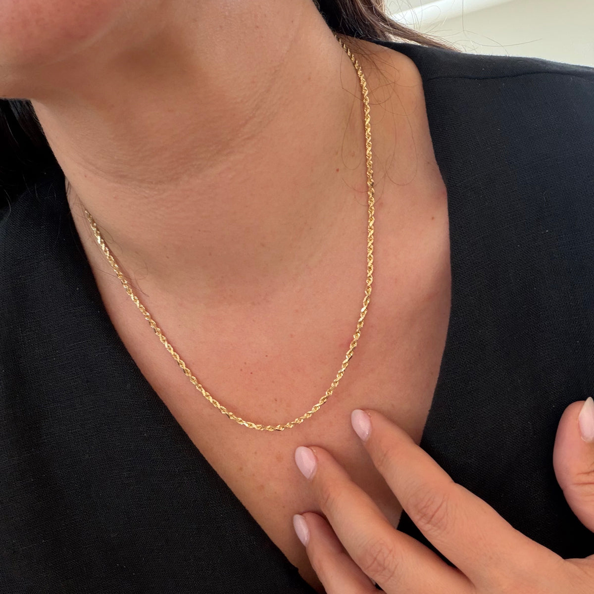 14K Solid Weight Rope Chain - 18 inch