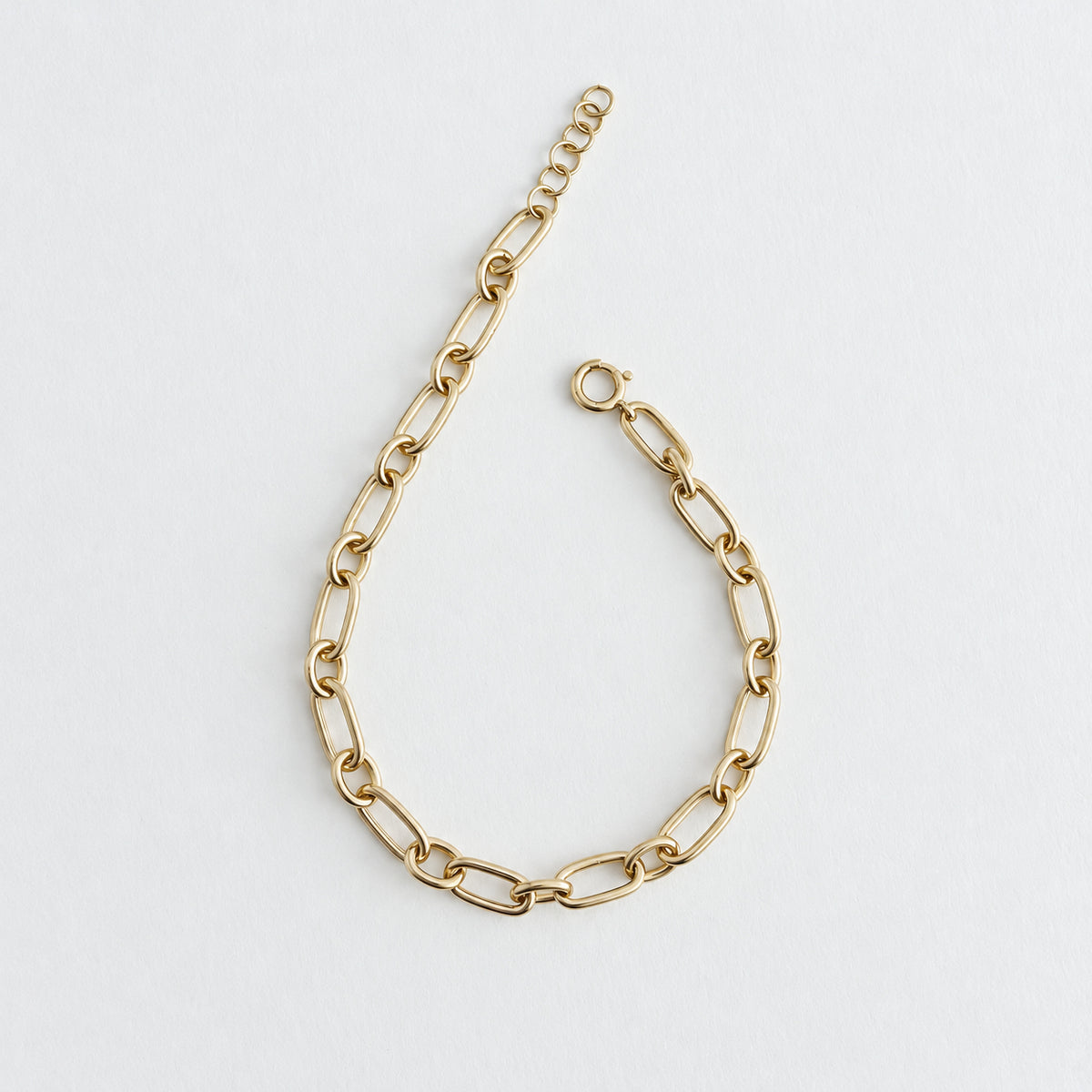 14K Alternating Link Bracelet - 8.25 inch
