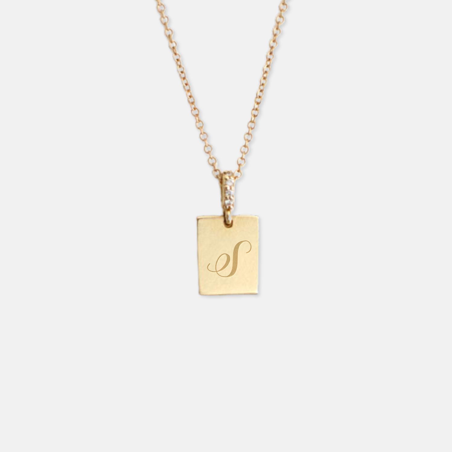 The Petite Rectangle Tag Necklace