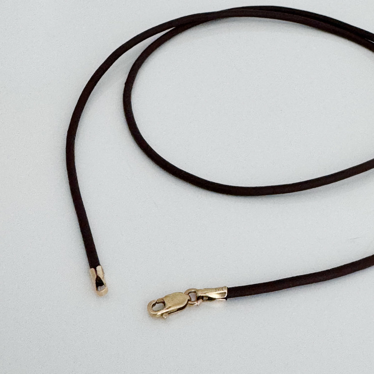 14K Gold Brown Cord Necklace