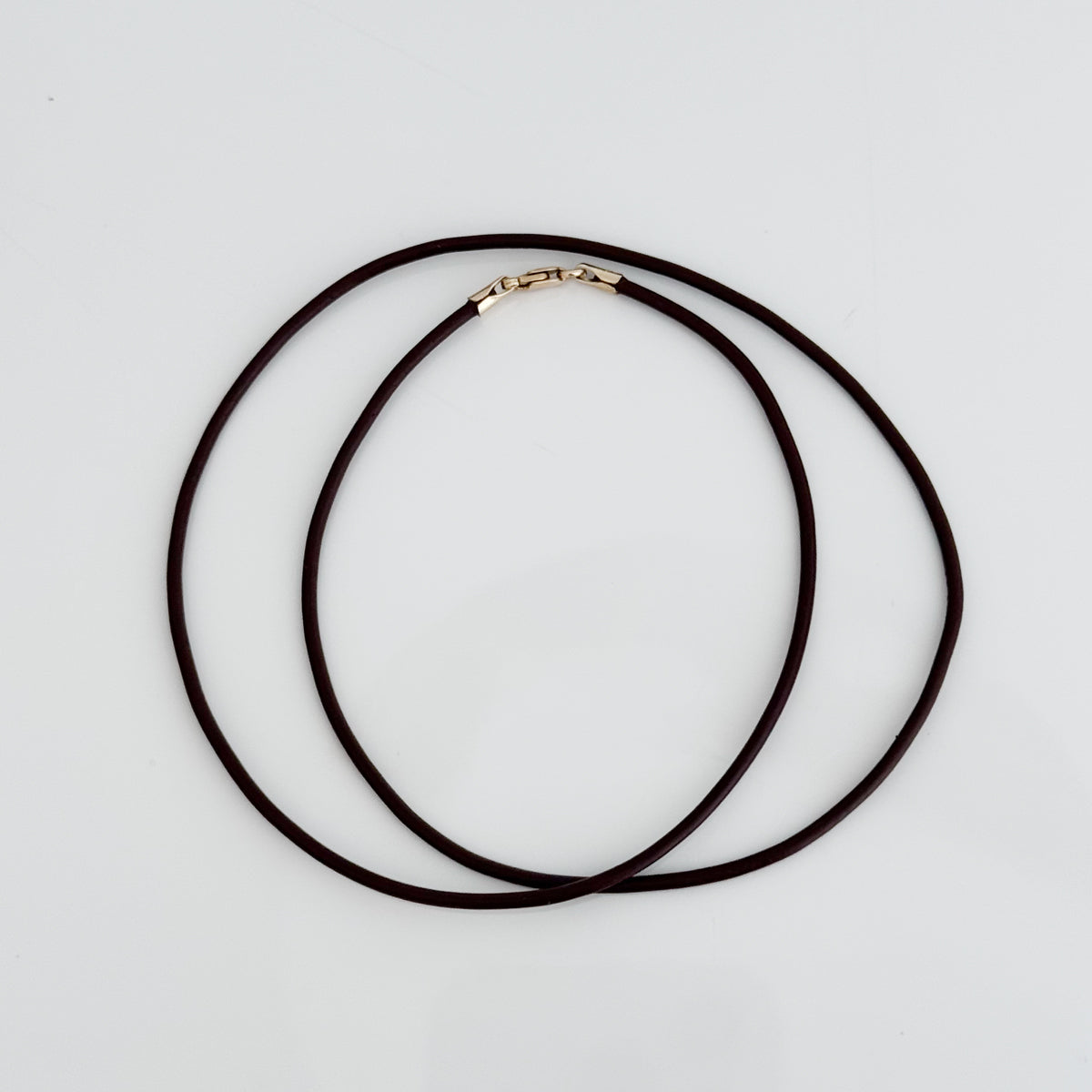 14K Gold Brown Cord Necklace