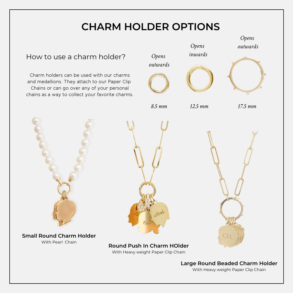 Medium Weight Paperclip Chain with Charm Holder
