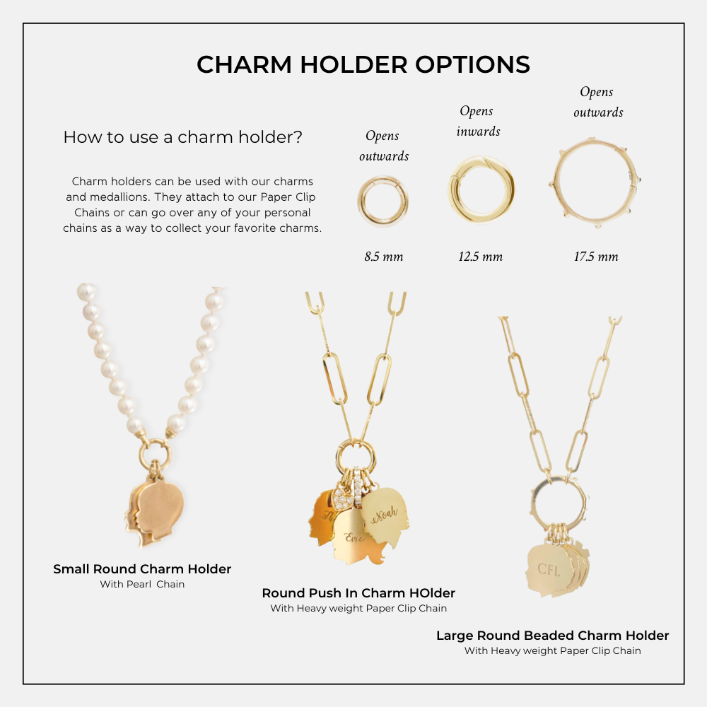 Medium Weight Paperclip Chain Necklace with Charm Holder