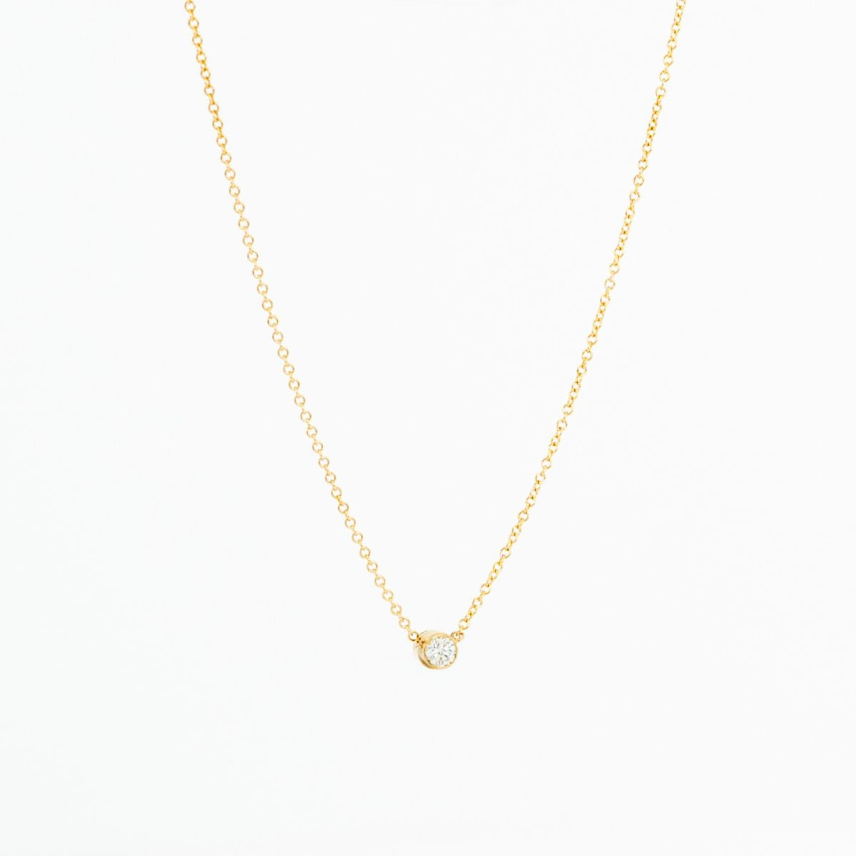14K Yellow Gold Diamond Birthstone Necklace