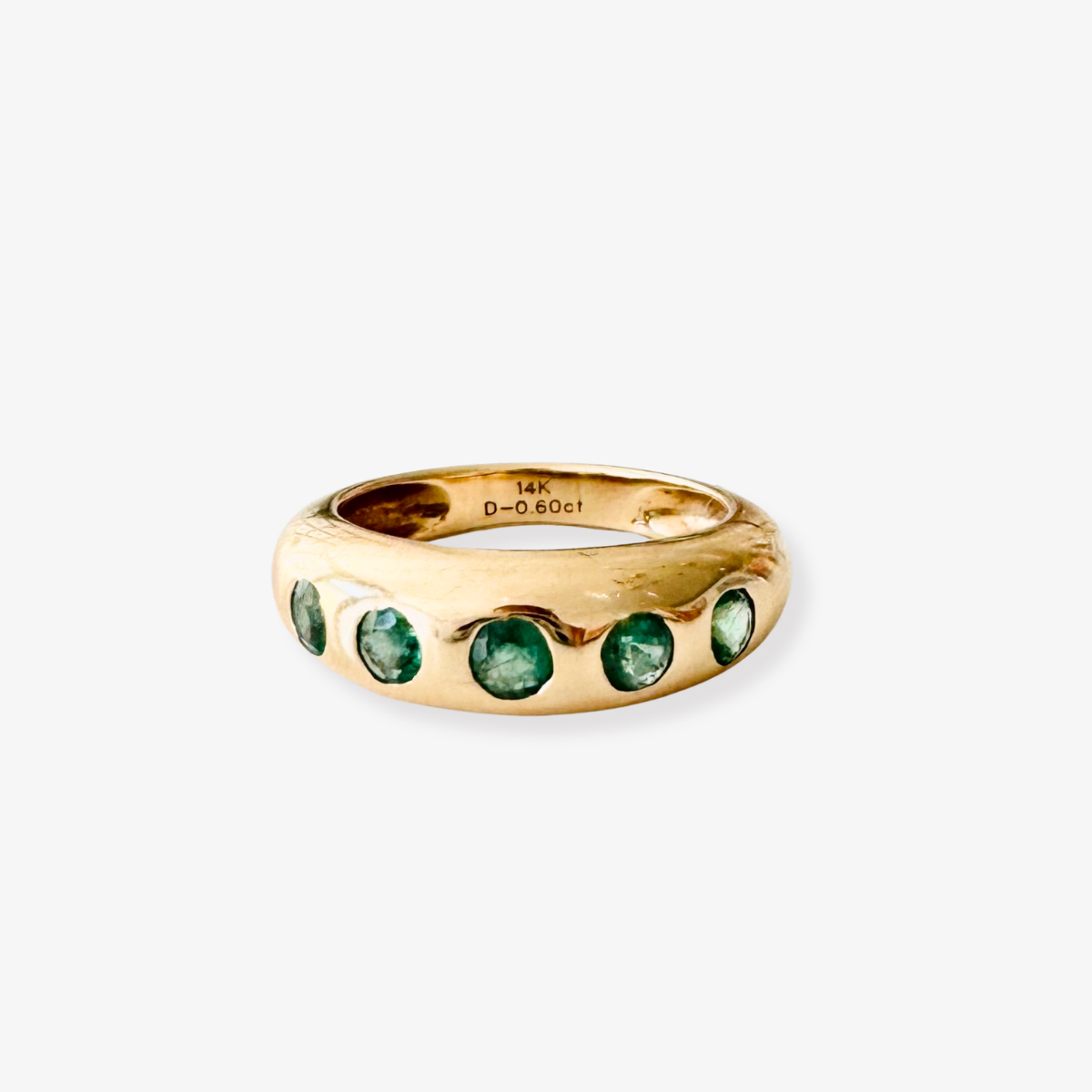 14K Emerald Bubble Ring - size 6