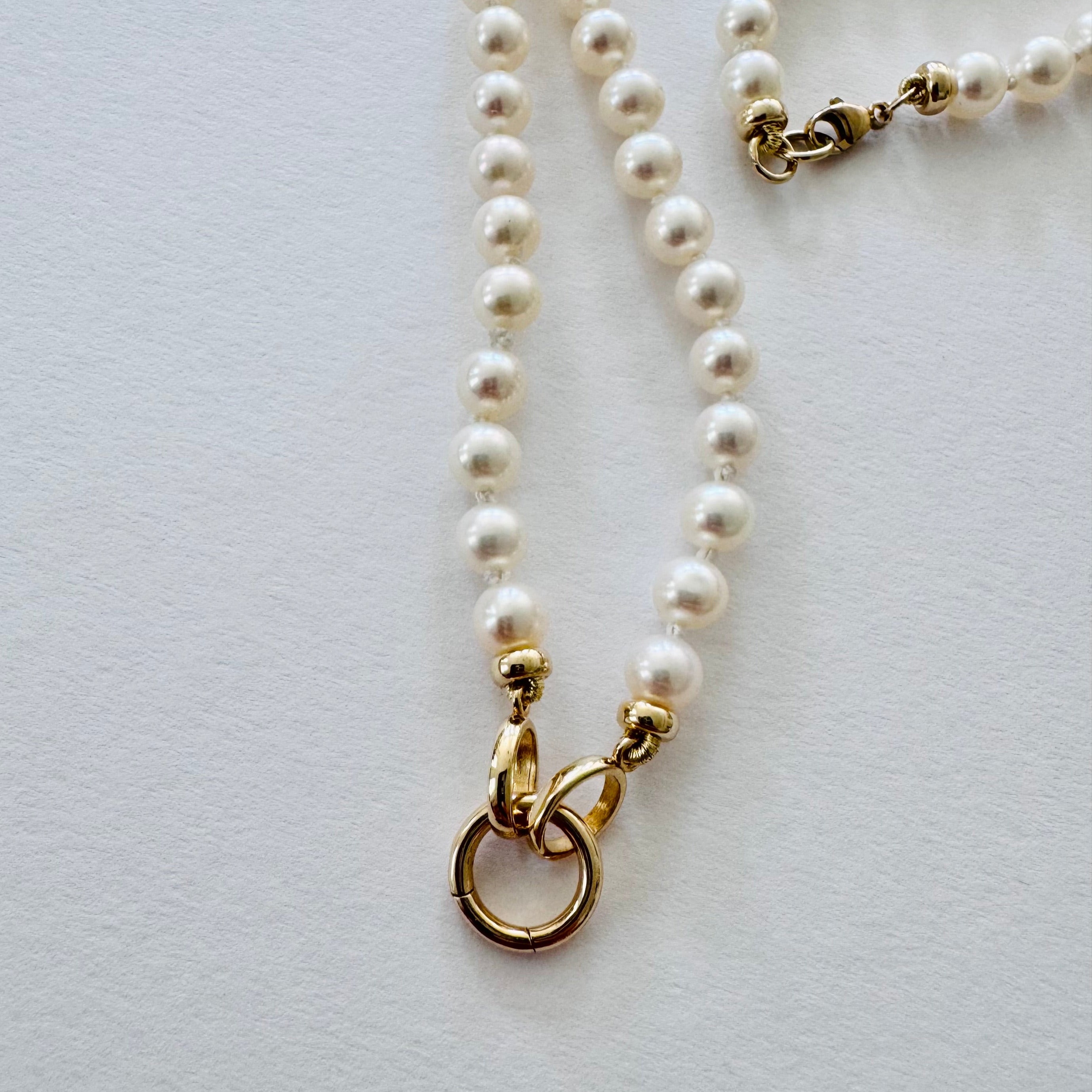Pearl Necklace with Charm Holder