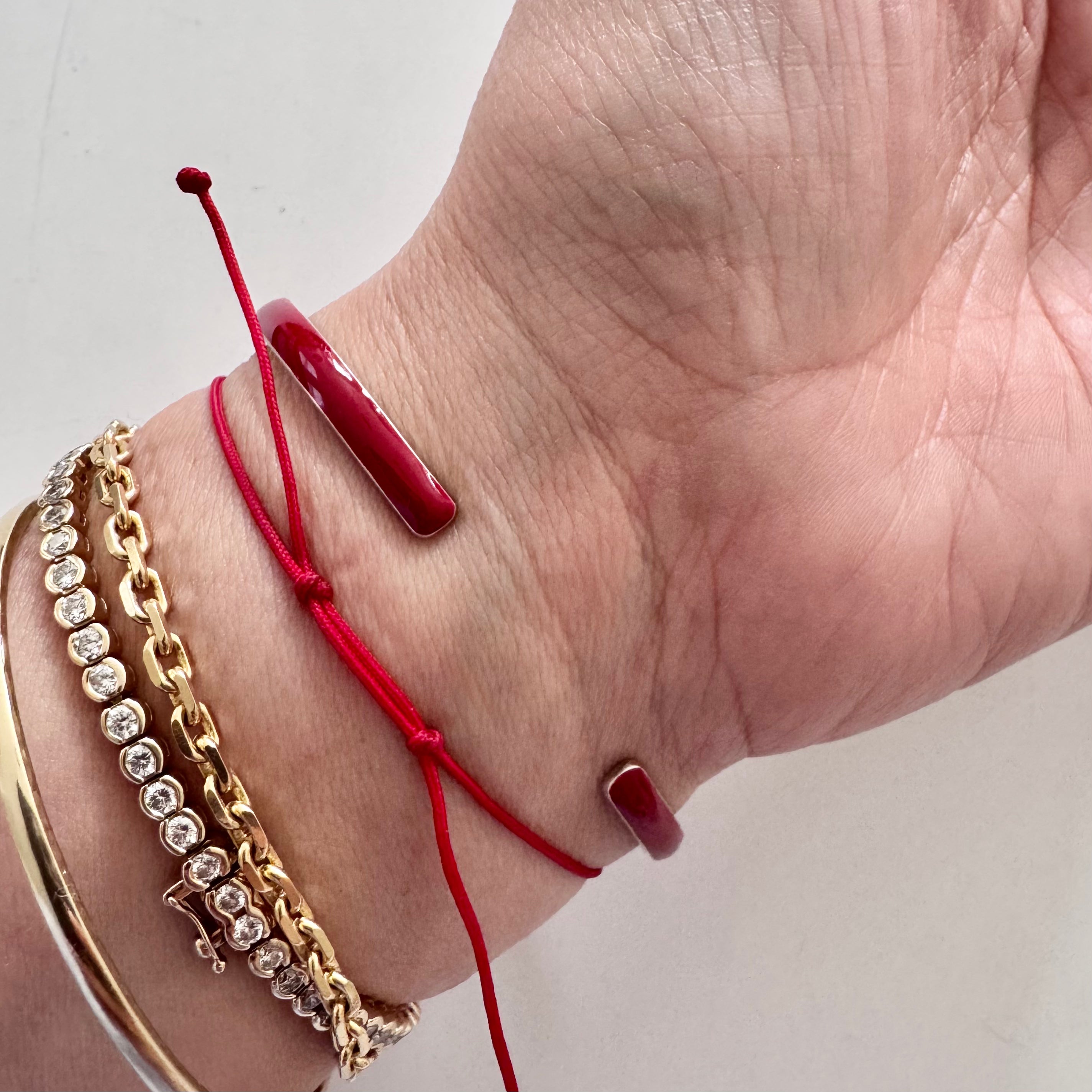 Red Enamel Cuff Bracelet