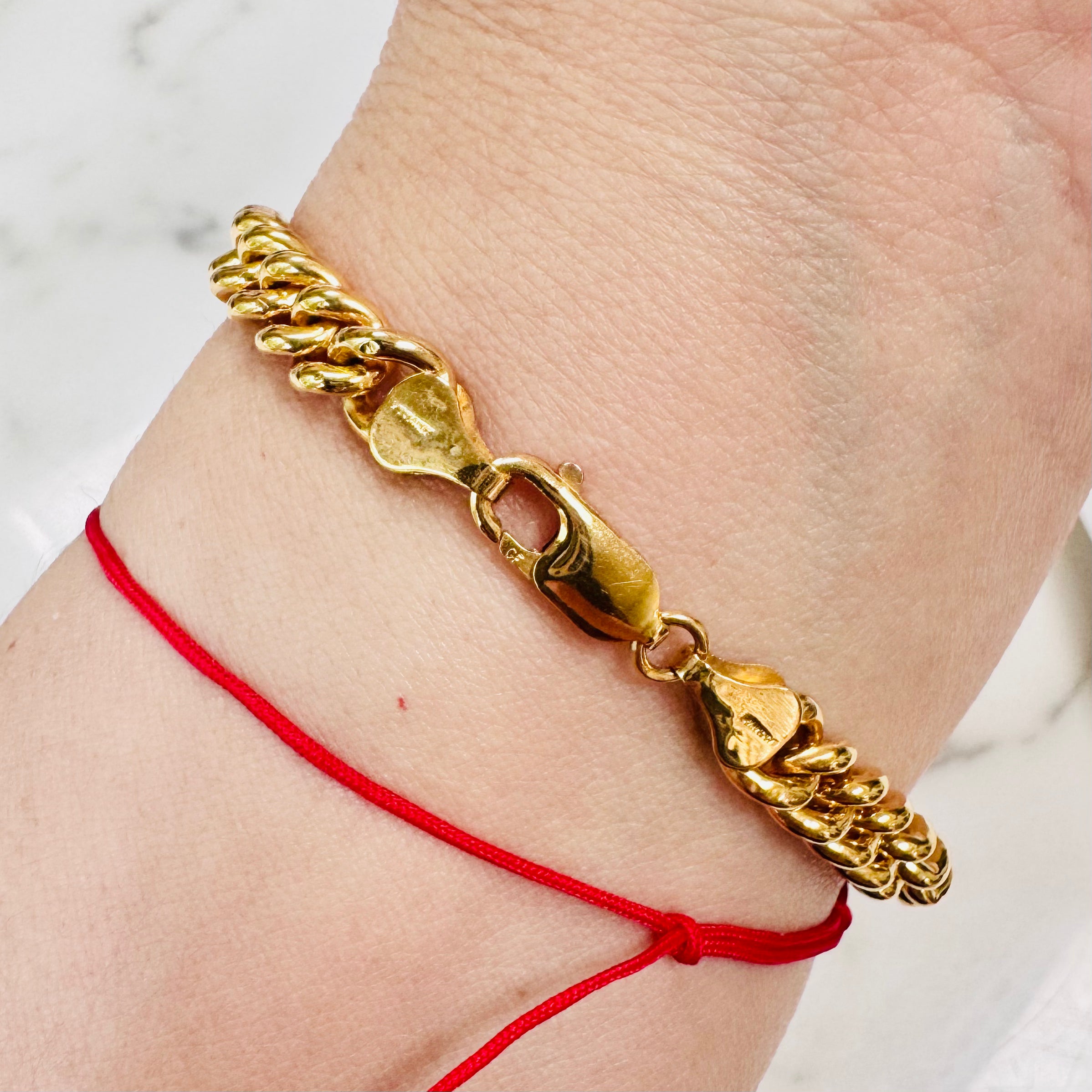 14K Gold Filled Round Curb Chain Bracelet