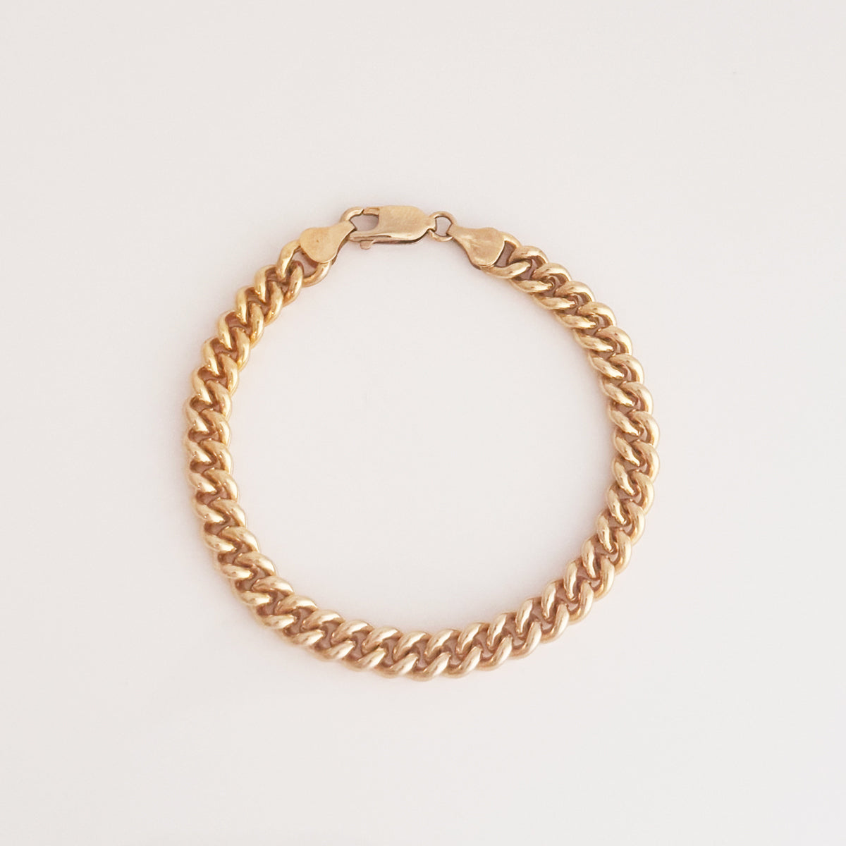 14K Gold Filled Round Curb Chain Bracelet