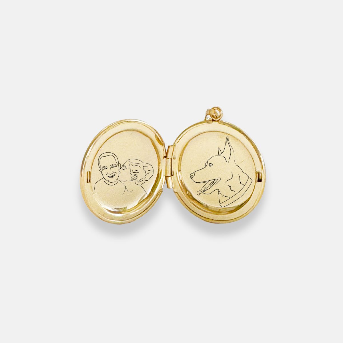 Gold Filled Large Silhouette Locket Necklace
