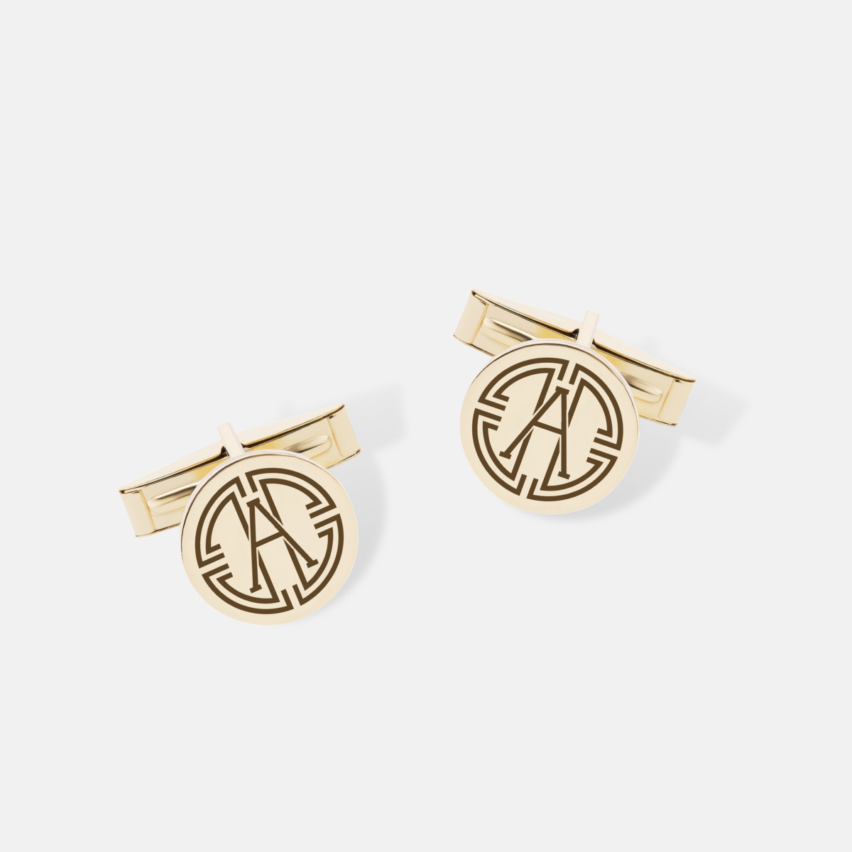 Modern Monogram Gold Cufflinks