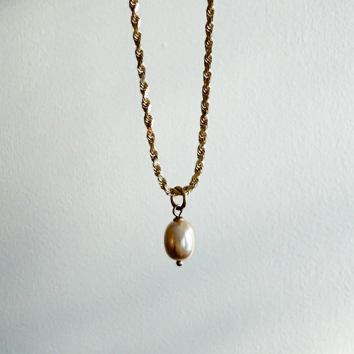 14K Champagne Baroque Pearl Charm