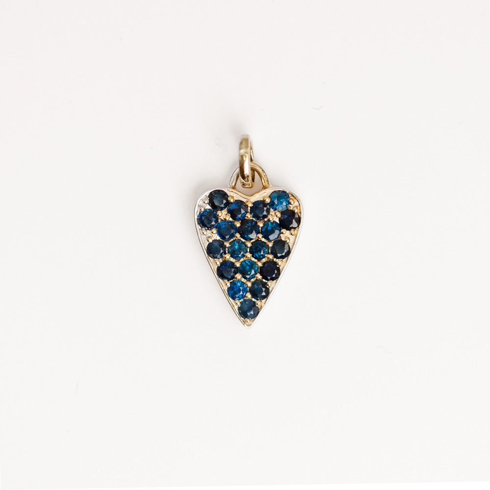 The Medium Elongated Pavé Heart Pendant - Vana Chupp Studio