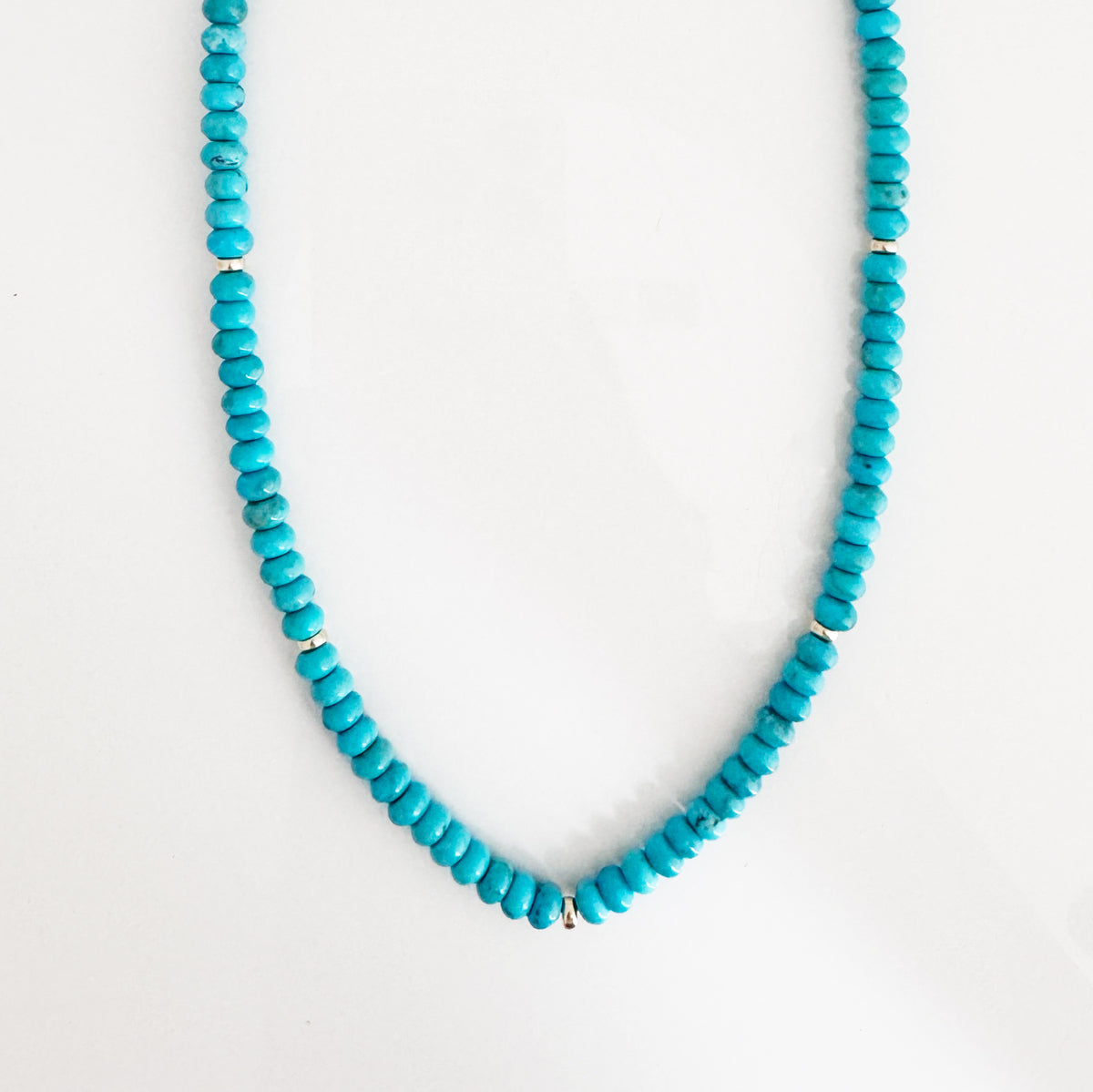 14K Yellow Gold Turquoise Bead Necklace