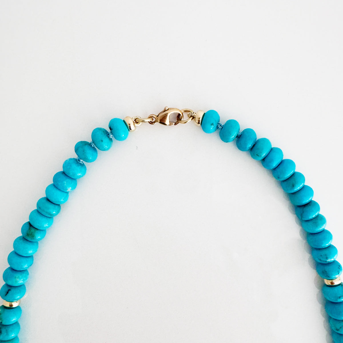 14K Yellow Gold Turquoise Bead Necklace