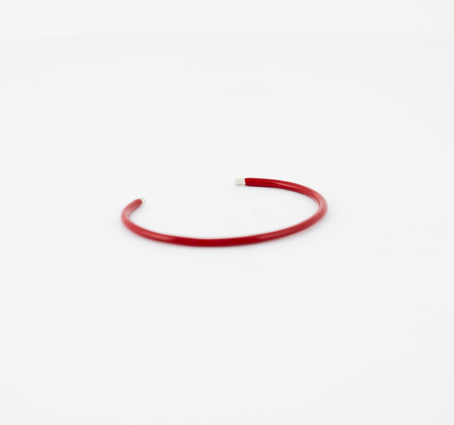 Red Round Enamel Cuff Bracelet