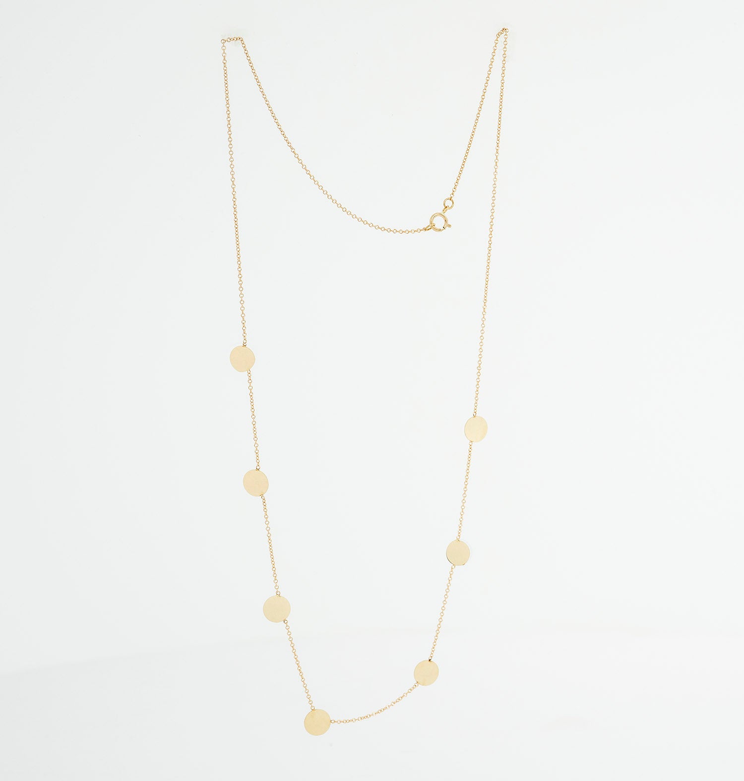 14K Yellow Gold Gold Disc Necklace