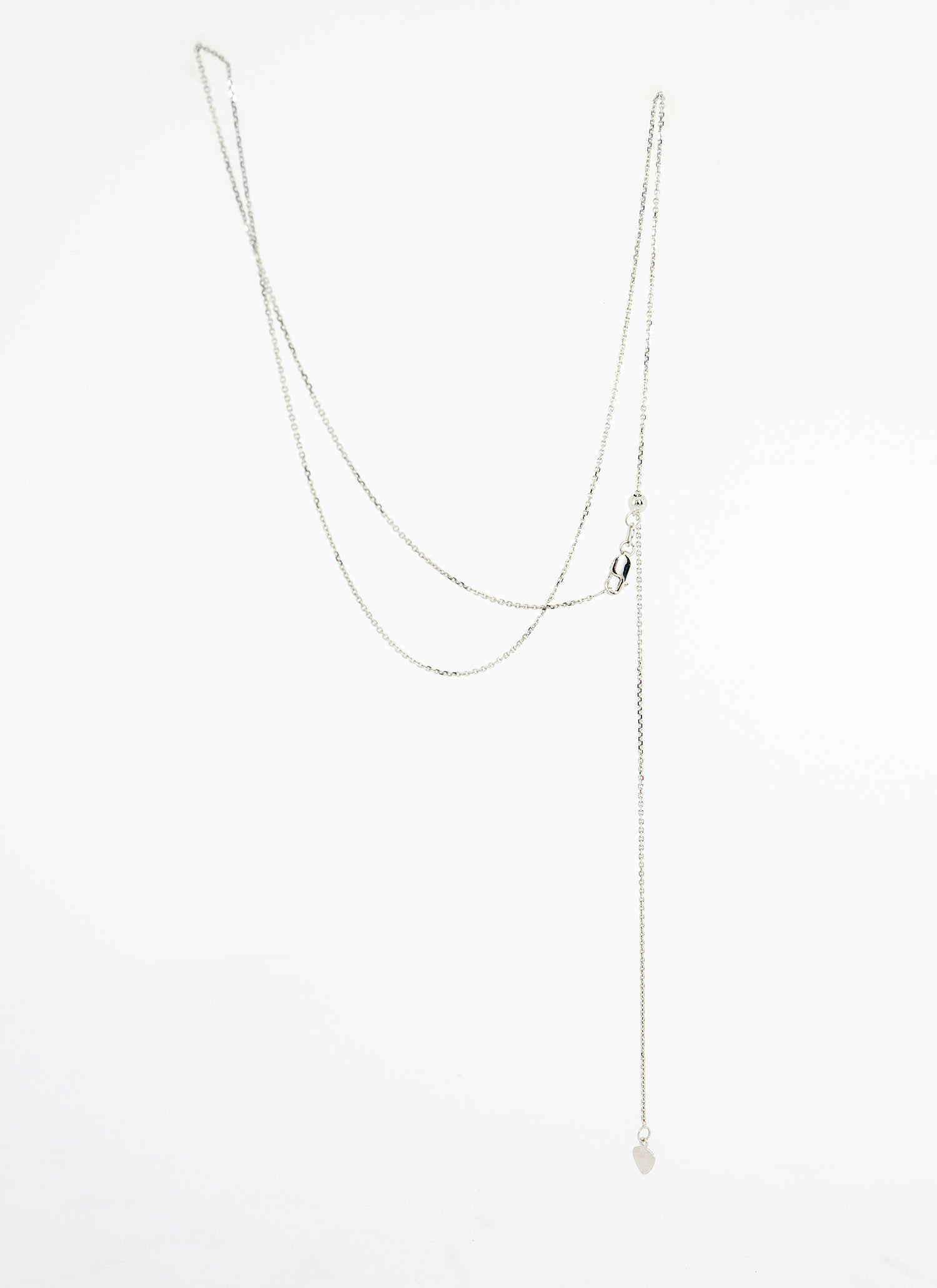14K White Gold Adjustable Chain Necklace