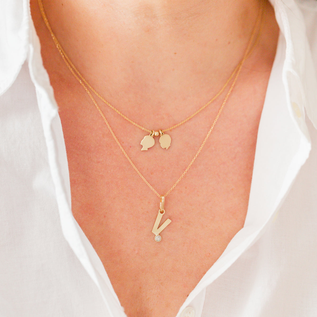 Classic Silhouette Charm Necklace - Tiny - Vana Chupp Studio