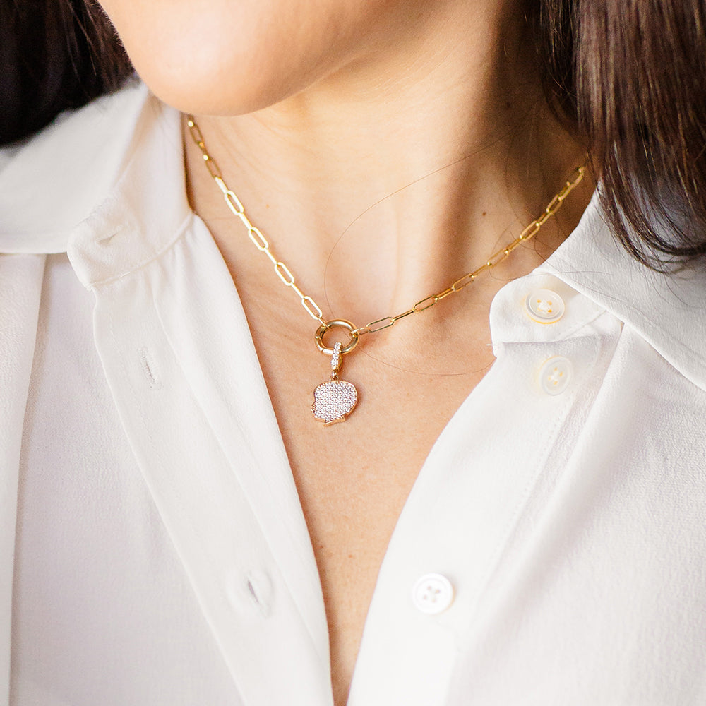 14K Gold Pavé Diamond Silhouette Charm - Vana Chupp Studio