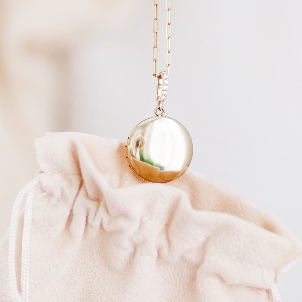 Gold Filled Large Silhouette Locket Necklace - Vana Chupp Studio