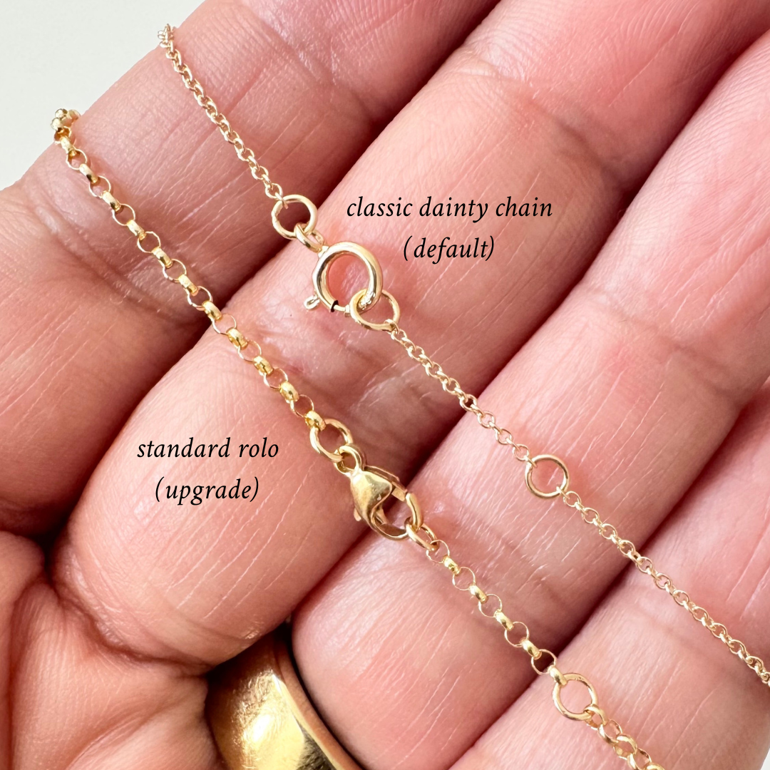 14K Gold Dainty Birthstone Necklace