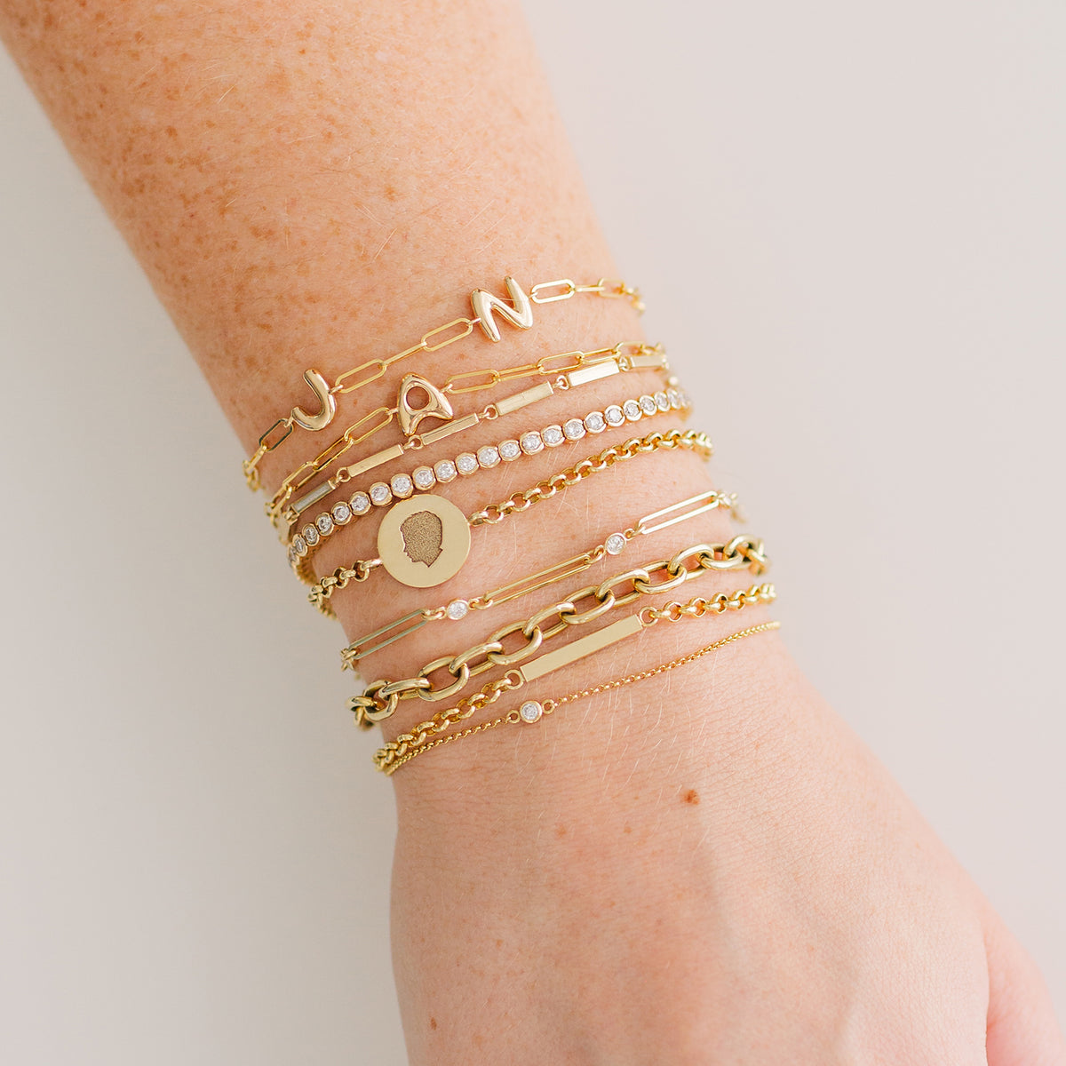 Bubble Letter Charm Bracelet - Vana Chupp Studio