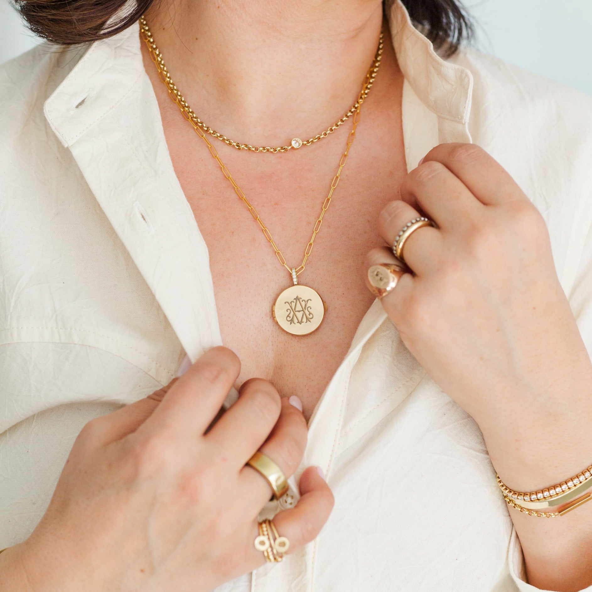 Vana Chupp Legacy Locket Engraved with Monogram