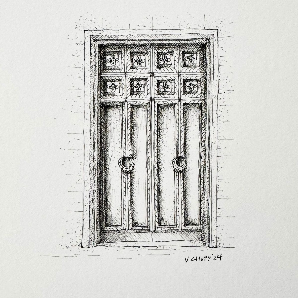 Venice Door Original Illustration