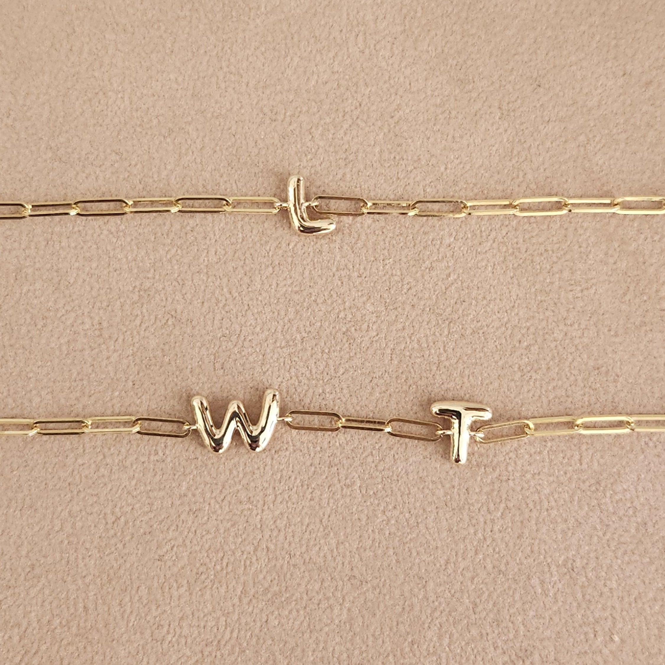 Bubble Letter Charm Bracelet
