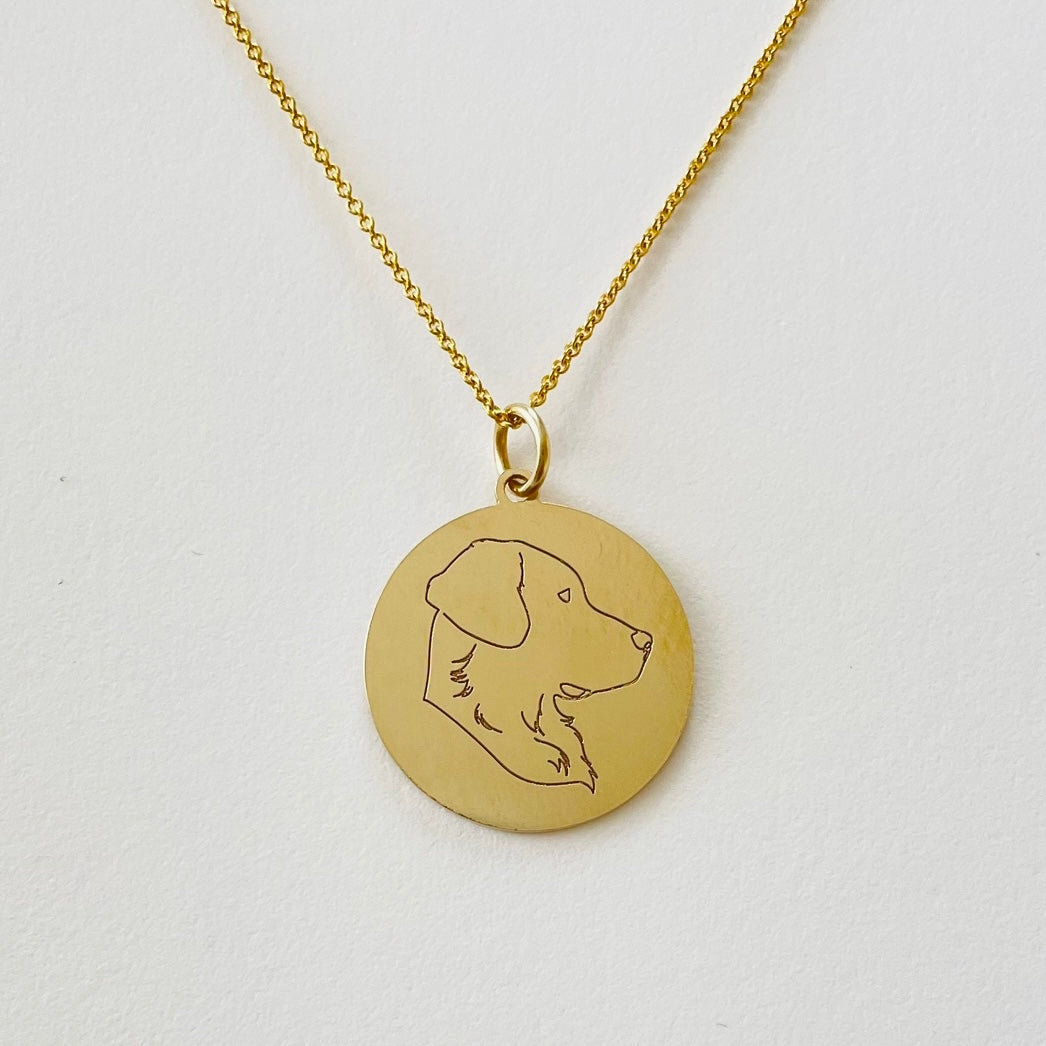 Pet Engraved Portrait Medallion on Chain