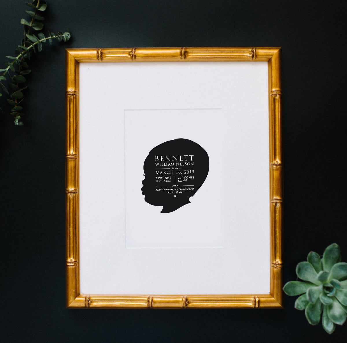 Silhouette Birth Announcement