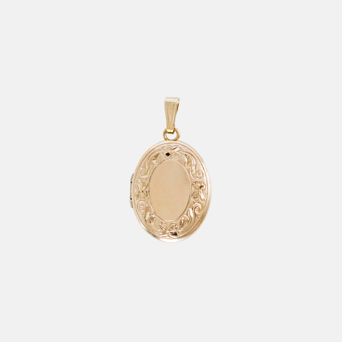 Vintage 14K Gold Etched Oval Locket