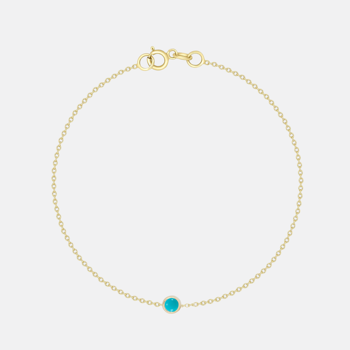 14K Gold 1 Birthstone Charm Bracelet