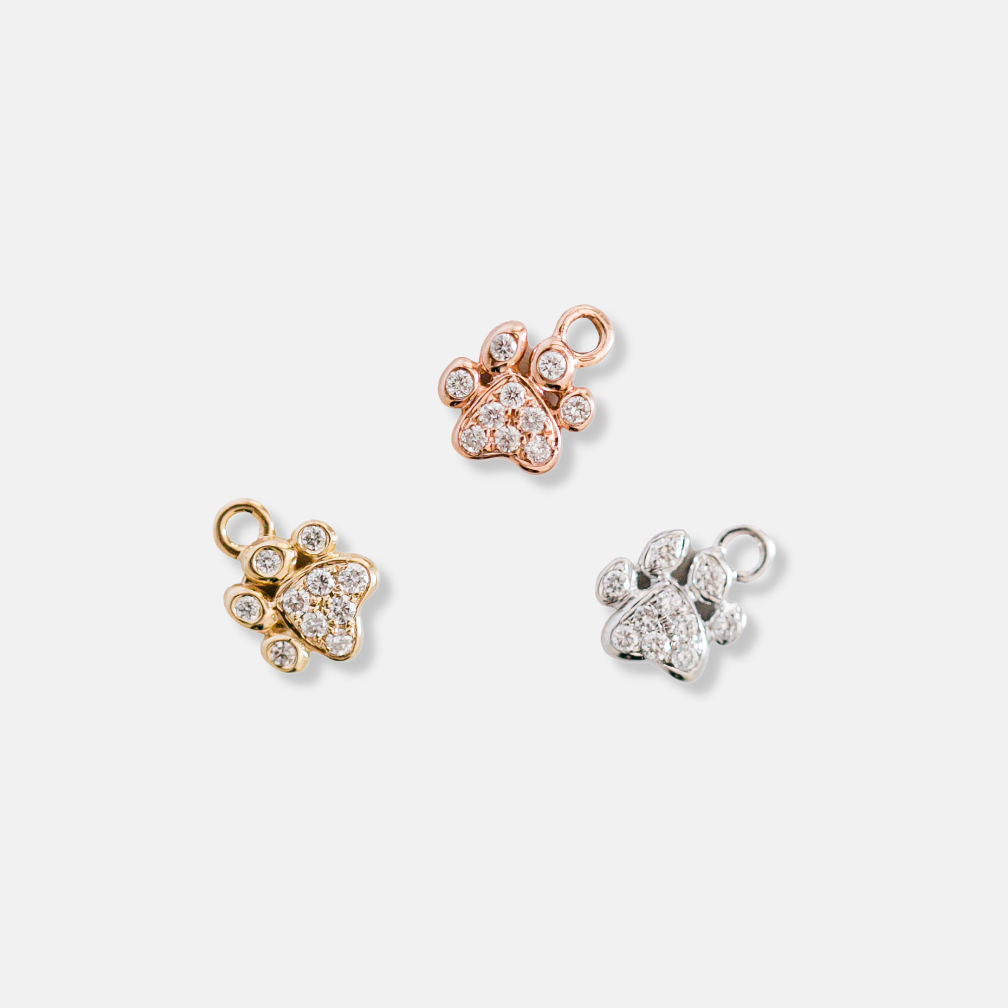 Pave Diamond Petite Paw Print Charm