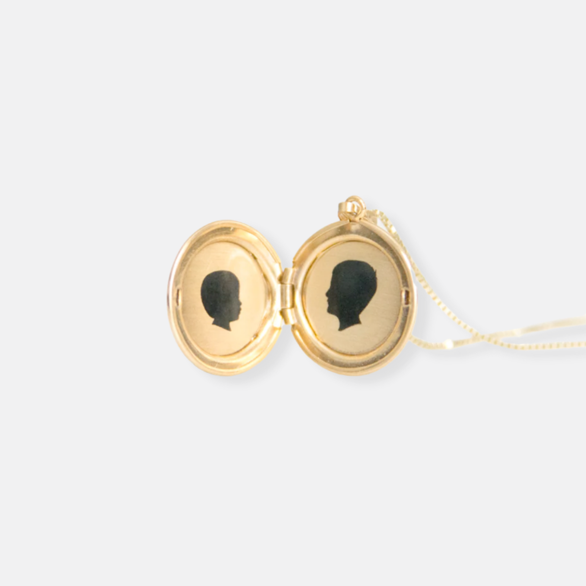 14k Yellow Gold Medium Silhouette Locket Necklace