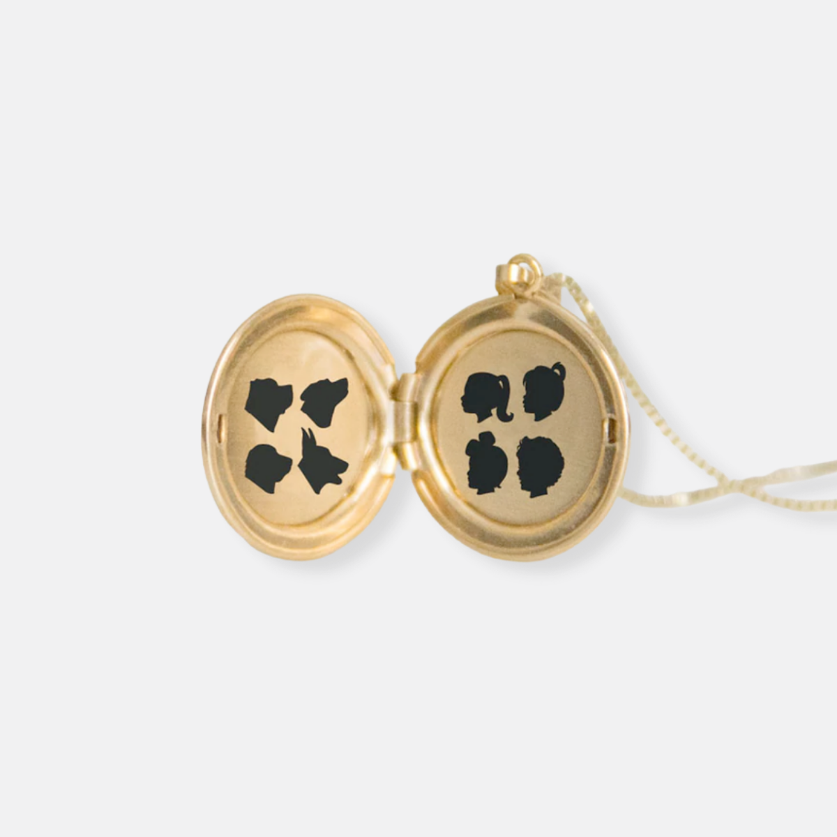 14k Yellow Gold Large Silhouette Locket Necklace