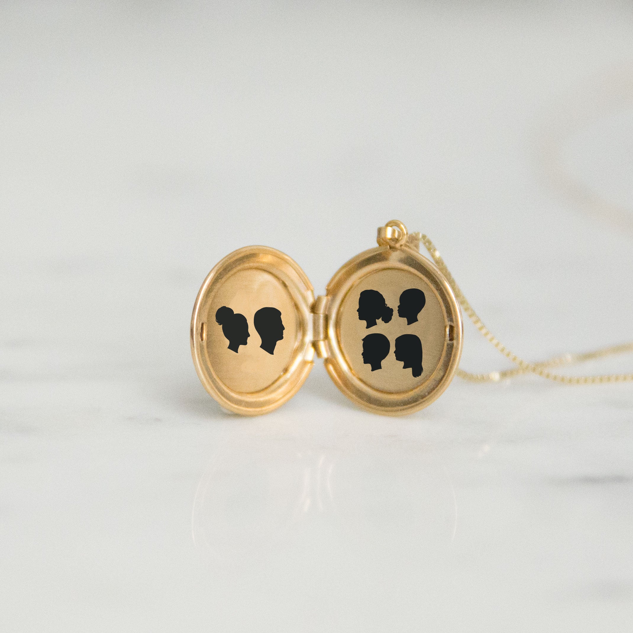 Large Silhouette Locket - 14k Solid Yellow Gold - Vana Chupp Studio