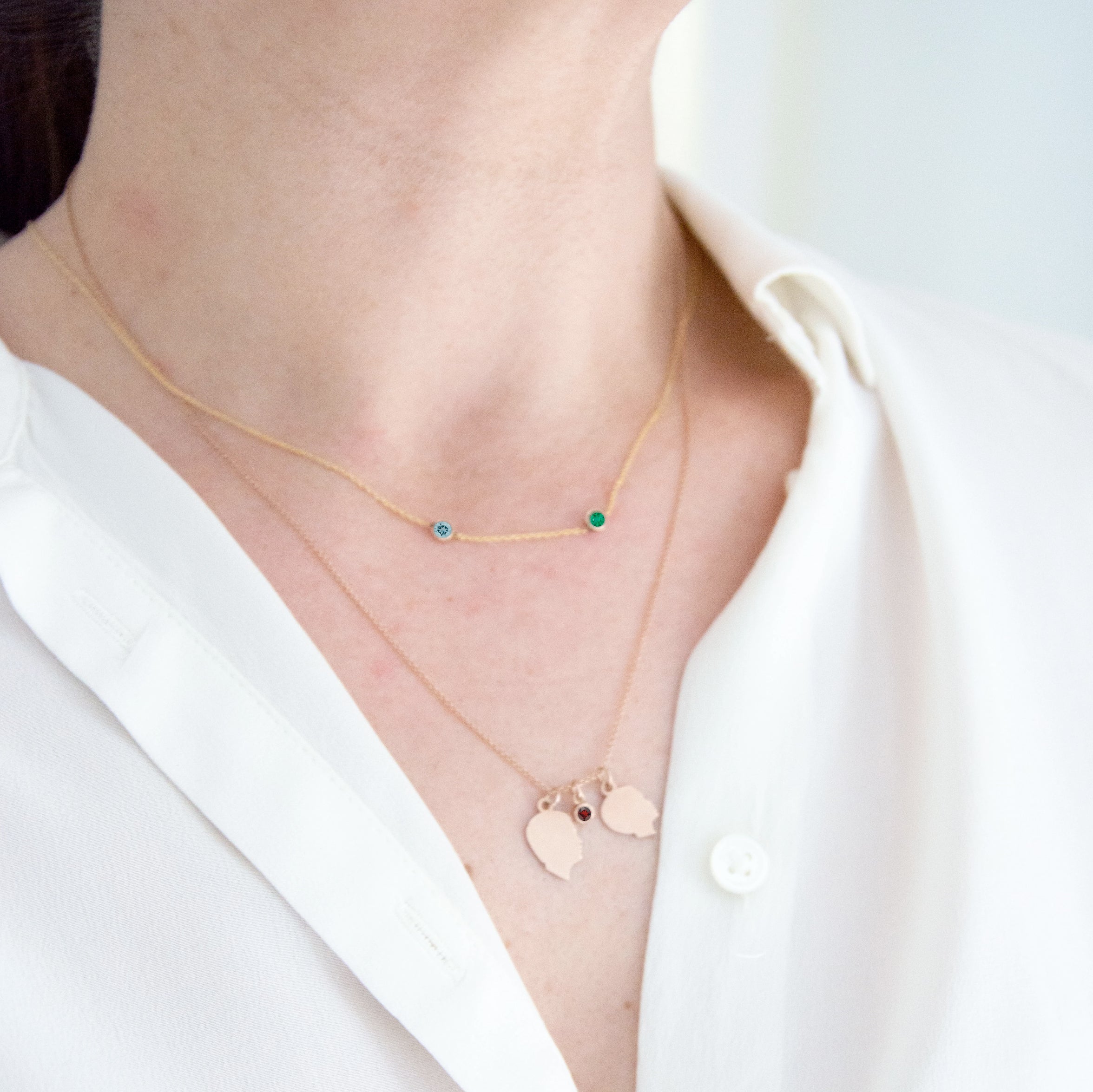 14K Gold Dainty Birthstone Necklace - Vana Chupp Studio