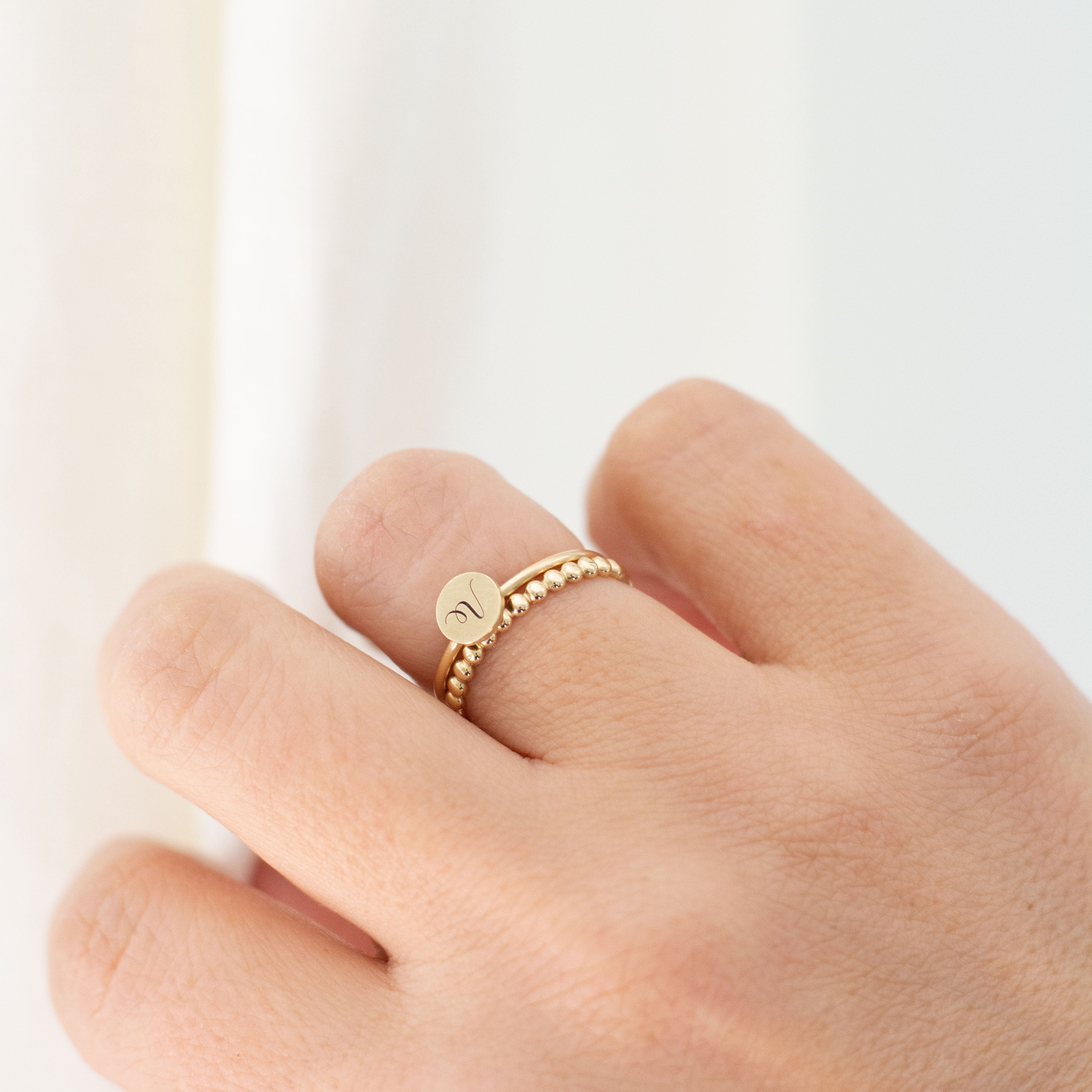 14K Beaded Ring - Vana Chupp Studio