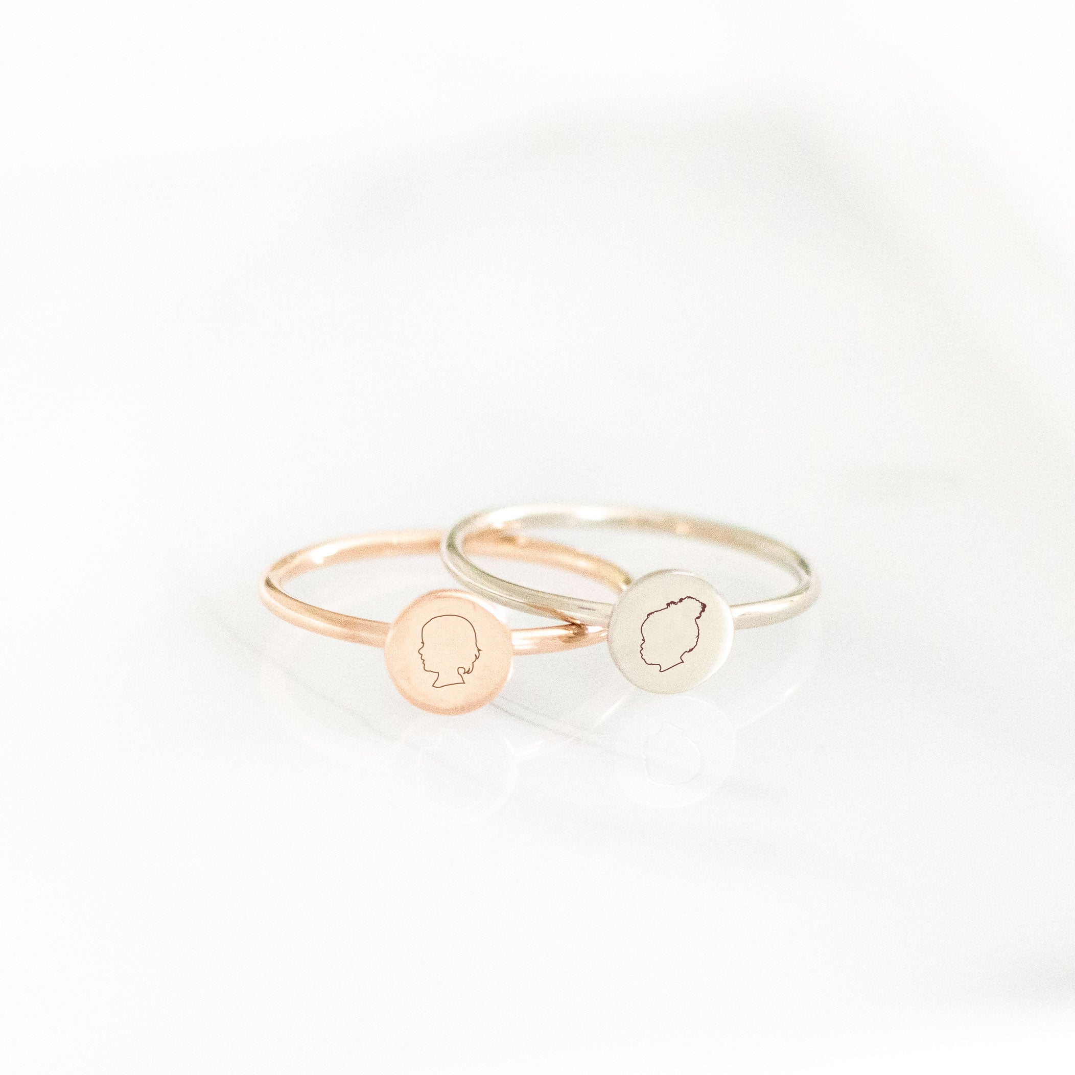 14K Outlined Silhouette Dot Ring - Vana Chupp Studio