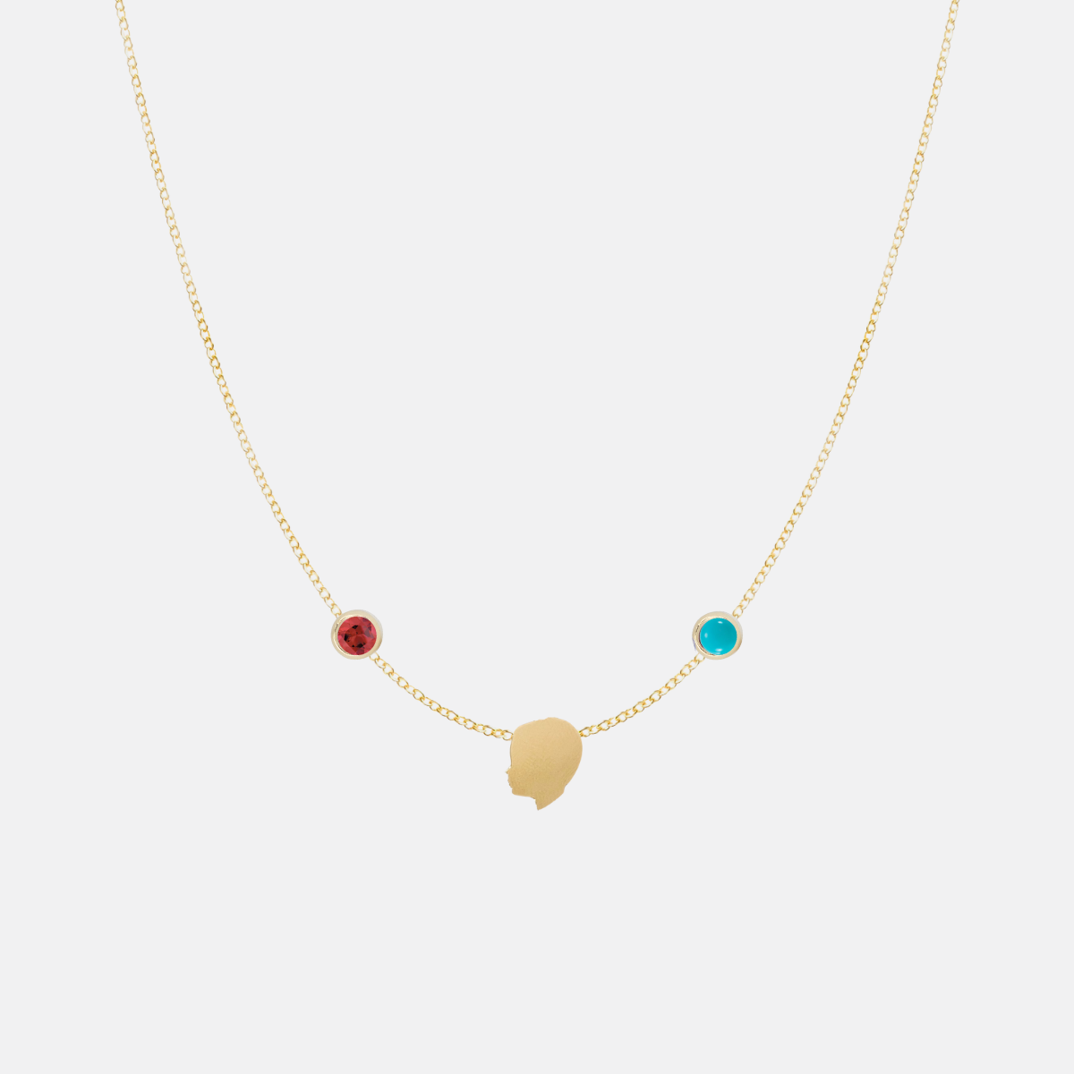 Silhouette + Birthstone Charm Necklace