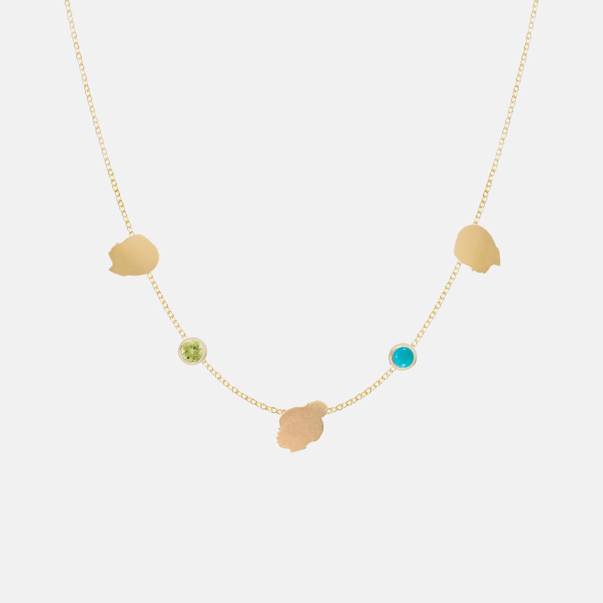 Silhouette + Birthstone Charm Necklace