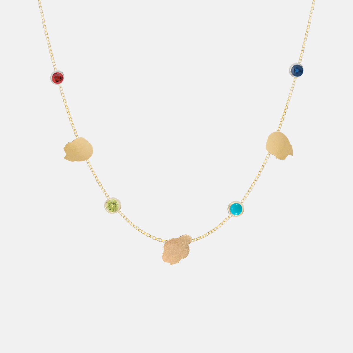 Silhouette + Birthstone Charm Necklace